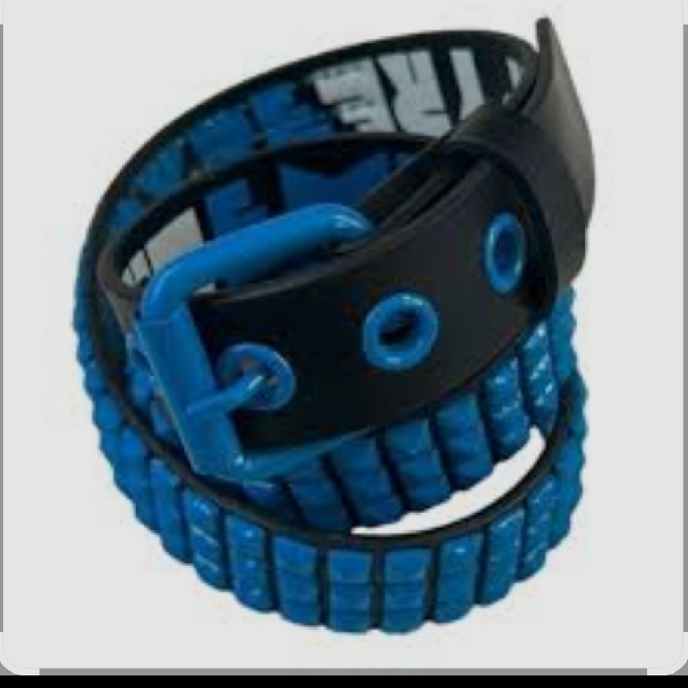 EMPYRE Blue Studded Unisex Belt M